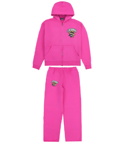 glo gang tracksuit pink